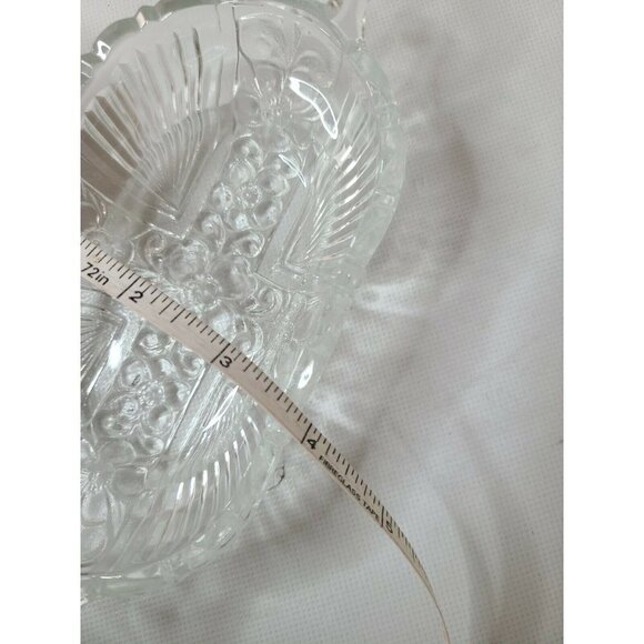 Vintage Clear Crystal Depression Glass Relish Dish Bowl 2 Handles Oblong Cross - Picture 5 of 6